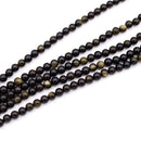 Gold-Sheen Obsidian Round 6mm