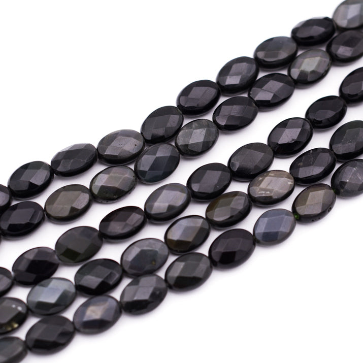 Obsidian Faceted Oval 14x10mm