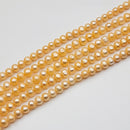 Cream Orange Pearl Half Potato 6mm
