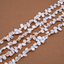 Cream Pearl Keshi, ~6-8x7-12mm