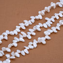 White Pearl Keshi, ~8-9x13mm