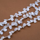 White Pearl Keshi, ~8-10x10-13mm