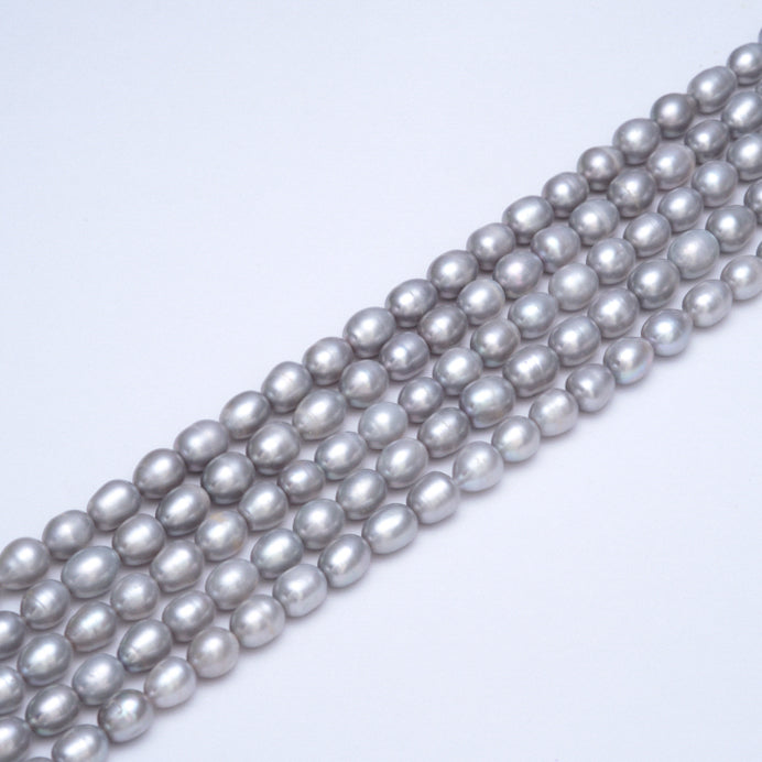 Silver Pearl Rice 8x6mm