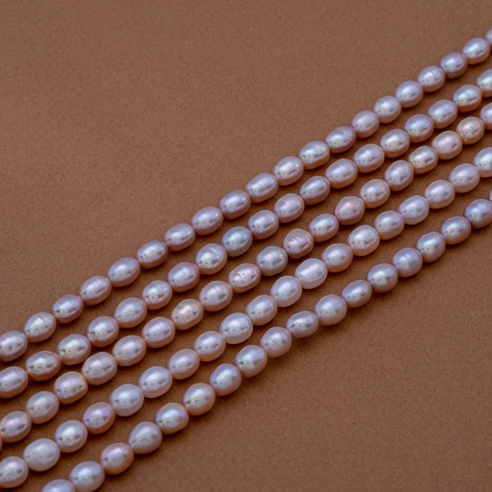 Lilac Champagne Pearl Rice 8x6mm