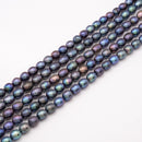 Peacock Blue Pearl Rice 8.5x7mm