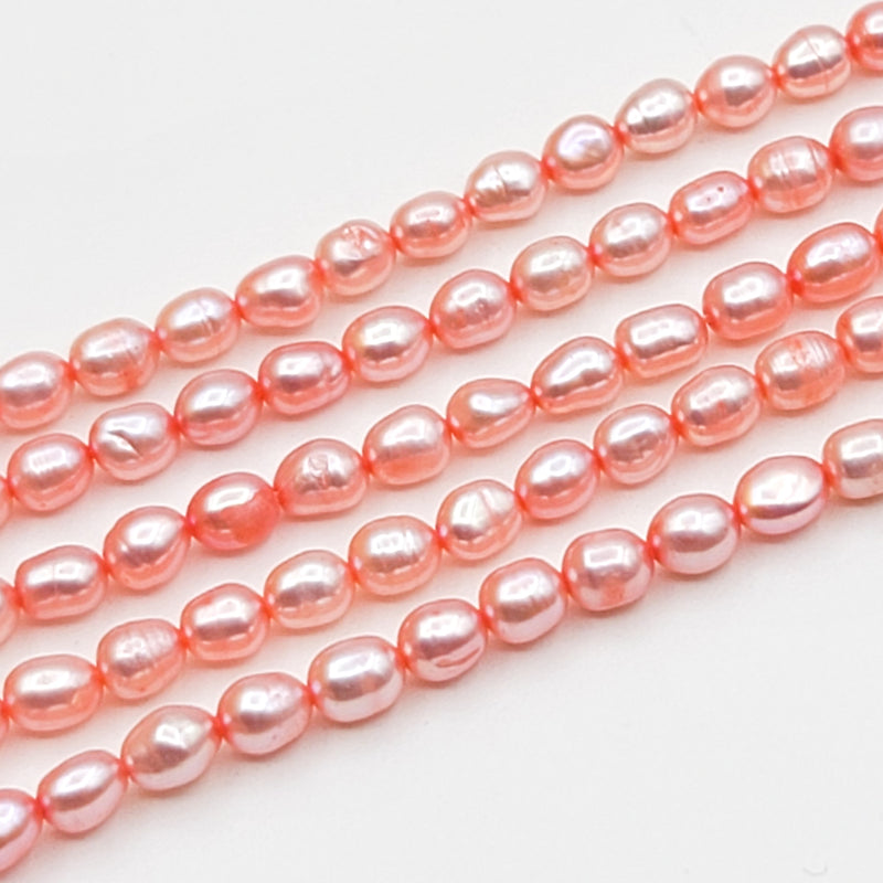 Salmon Pink Pearl Rice 4.5x4mm (PX)