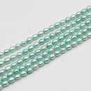Aqua Blue Pearl Rice 5x4mm (PX)