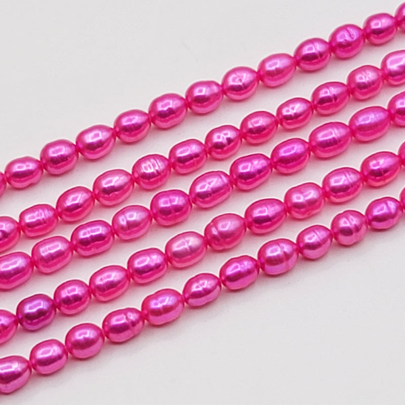 Electric Pink Pearl Rice 5x3.5mm (PX)