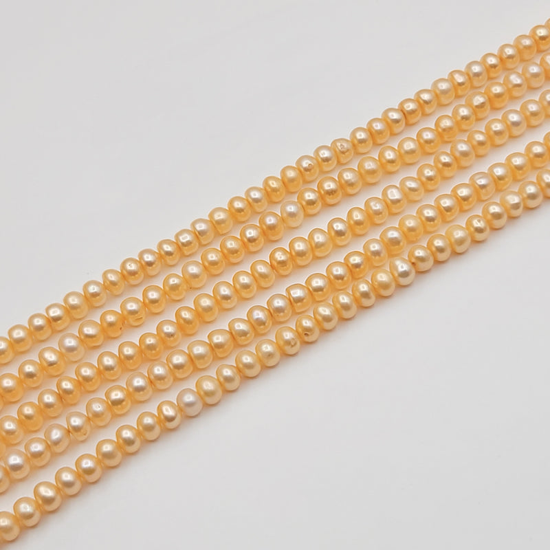 Cream Orange Pearl Button 5x5.5mm (PX)