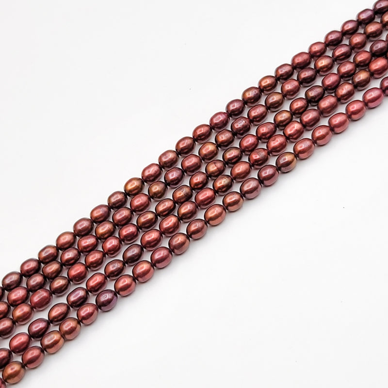 Berry Red Pearl Rice 6x4.5mm (PX)