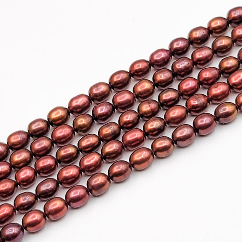 Berry Red Pearl Rice 6x4.5mm (PX)