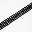 Black Spinel Faceted Rondelle 2-2.5x3.5mm (13")