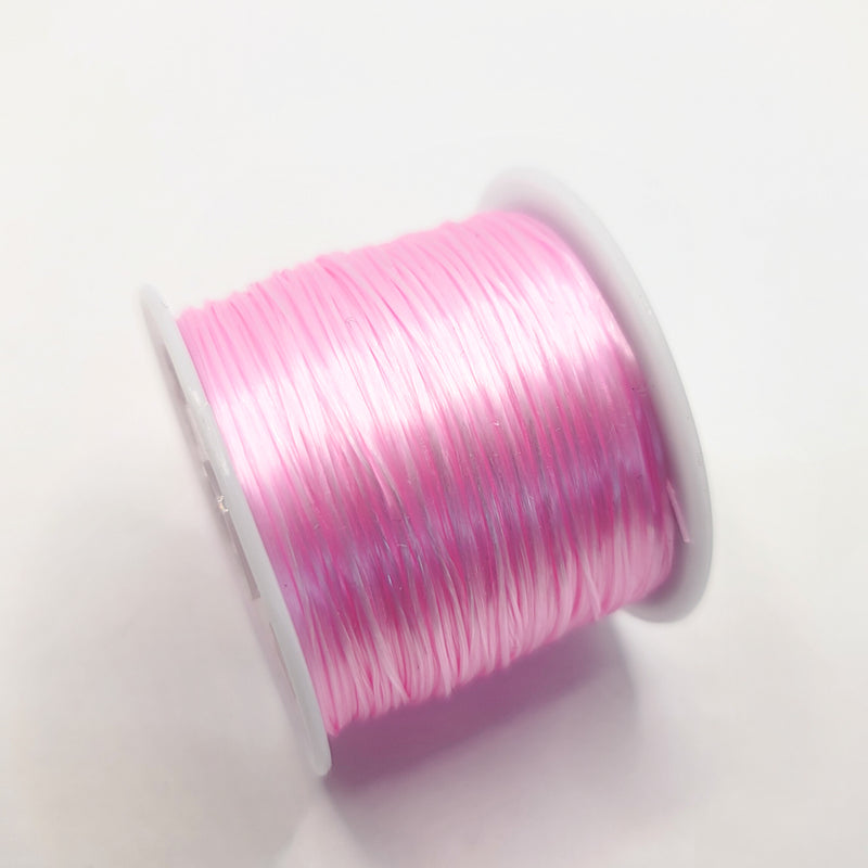 Stretchy Elastic Cord, Pink 1.0mm, 15m
