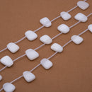 White Jade Top-drilled Rounded Trapezoid 16x10-13mm