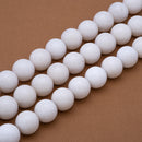 White Jade Round (Op) 18mm