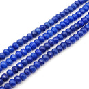 Dark Blue Candy Jade (Dyed), Faceted Rondelle 6.5x9.5mm (XS)
