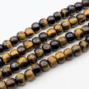 Yellow Tiger's Eye (L Hole) Rondelle 9x12mm (XS)