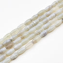 Grey Banded Agate Puff Tube 12x6mm (XS)