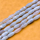 Grey Banded Agate Puff Tube 12x6mm (XS)