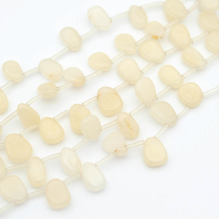 Yellow Jade Top-Drilled Rounded Drop 13x6.5-9x5mm