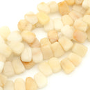 Yellow Jade Top-Drilled Rounded Drop 15x10-12x6.5mm