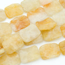 Yellow Jade Waved Rectangle 30x22mm